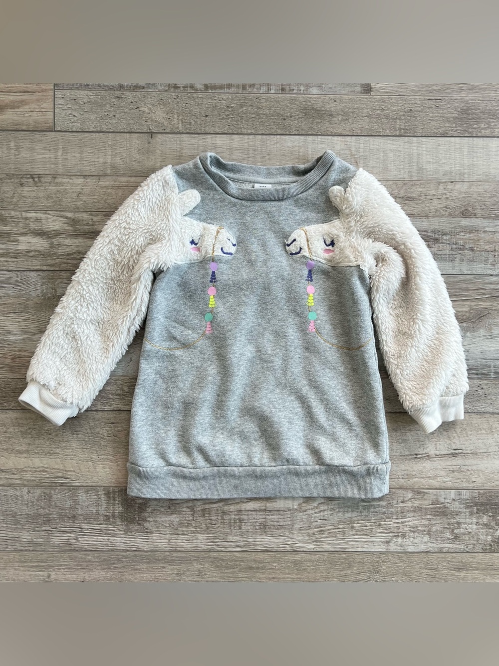 Gap Girls Llama Sleeve Sweater Size 4